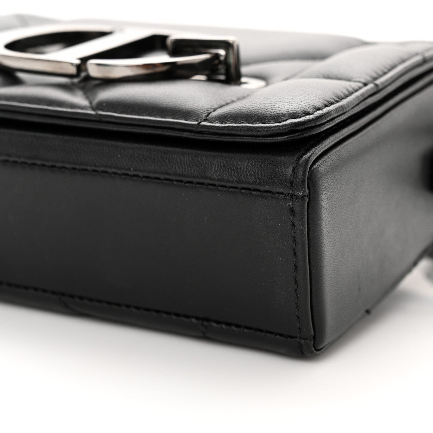 Christian Dior Lambskin Maxi Cannage Small 30 Montaigne Chain Top Handle Bag Black 10 of 11