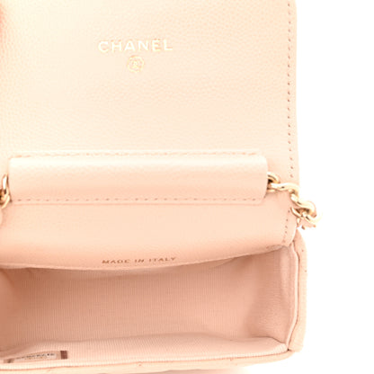 Chanel Caviar Quilted Mini Clutch With Chain Light Beige 5 of 12