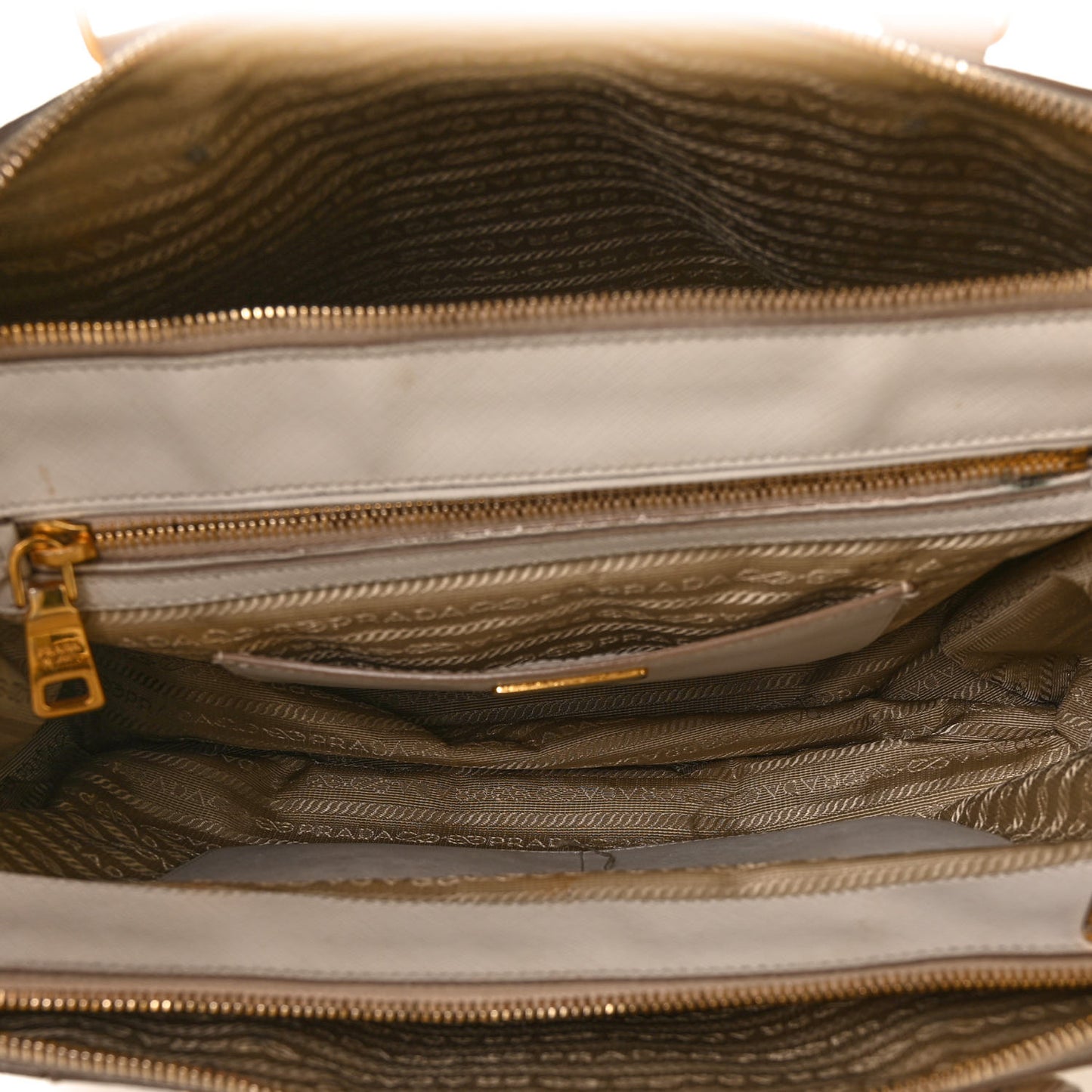 Saffiano Lux Colorblock Medium Galleria Double Zip Tote Pomice Talco