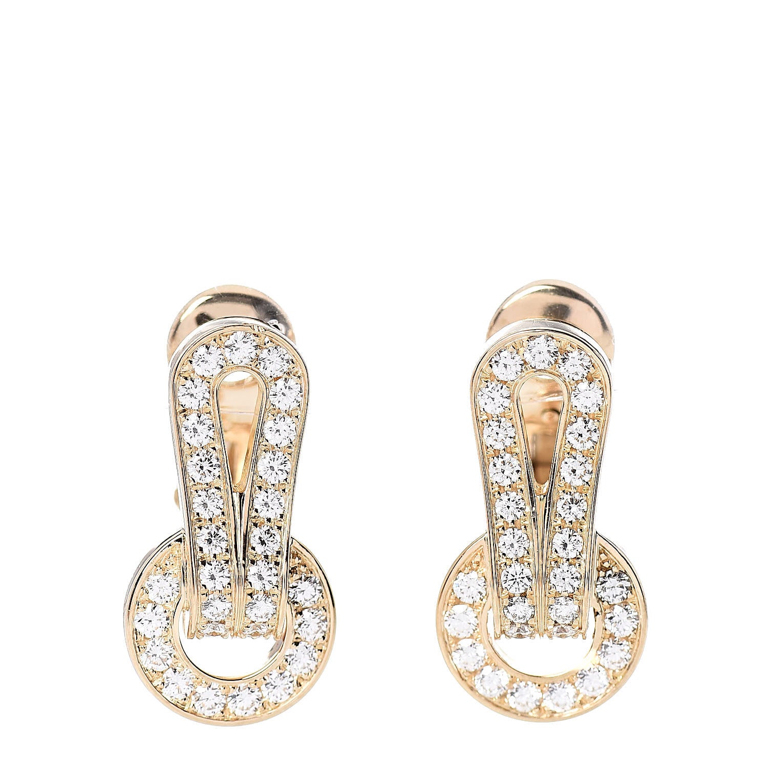 Cartier 18K Yellow Gold Diamond Agrafe Earrings 1 of 5