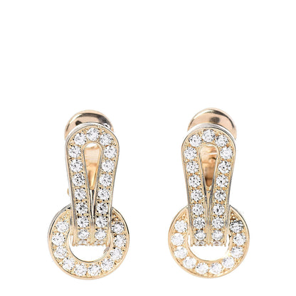 Cartier 18K Yellow Gold Diamond Agrafe Earrings 1 of 5