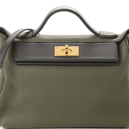 Hermes Taurillon Maurice 24/24 29 Vert Olive Ver Bronze 8 of 11