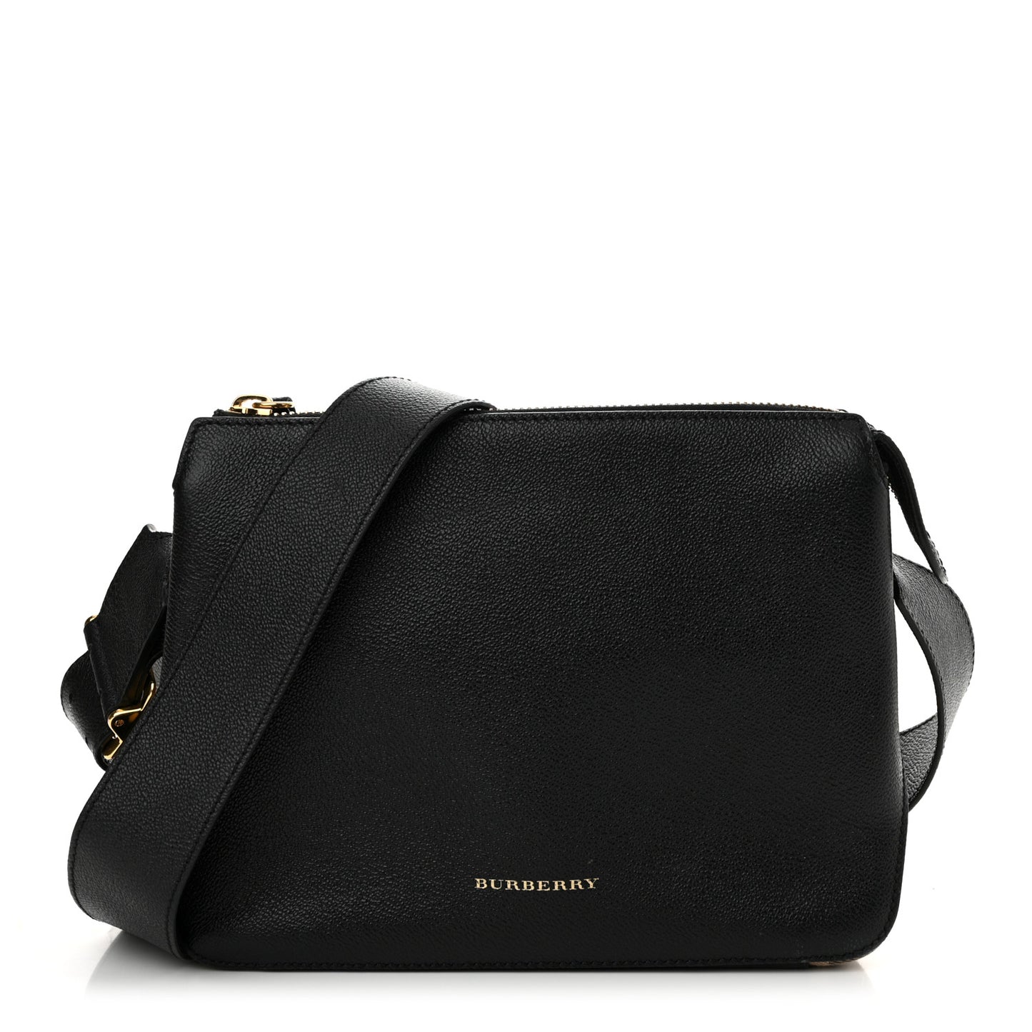 Soft Grain Calfskin House Check Small Helmsley Crossbody Black