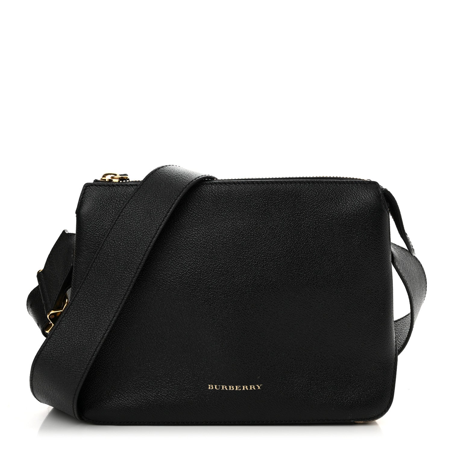 Burberry Soft Grain Calfskin House Check Small Helmsley Crossbody Black 1 of 11