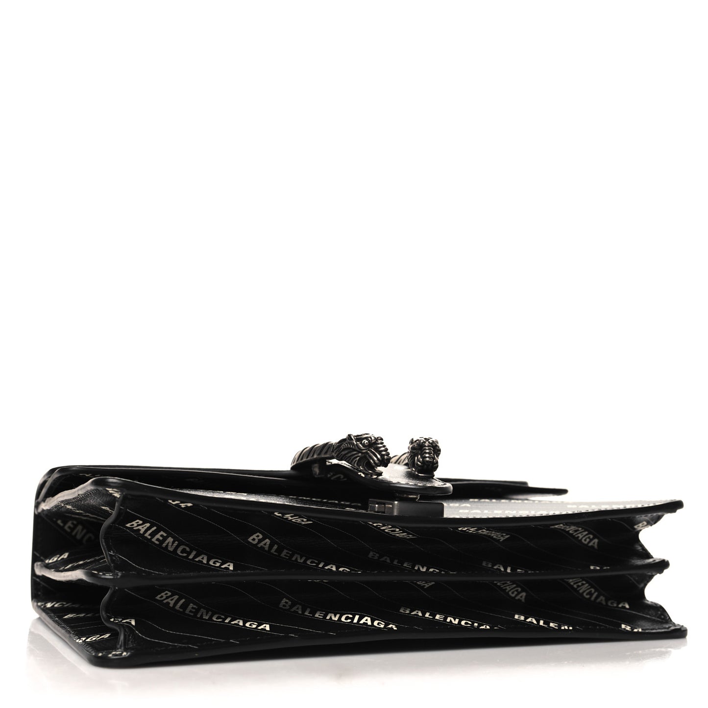 X BALENCIAGA Calfskin Logo Print Small Dionysus Shoulder Bag Black