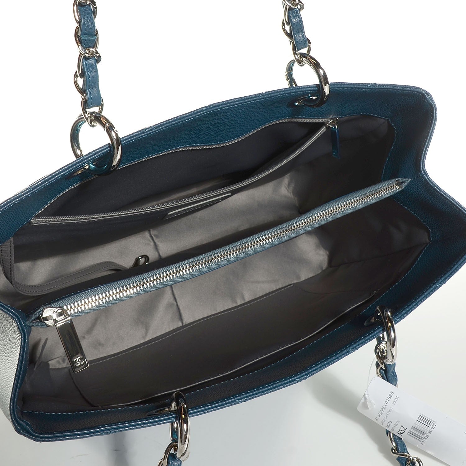 Chanel Caviar Grand Shopping Tote GST Dark Blue 5 of 7