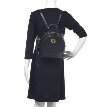 Gucci Calfskin Matelasse GG Marmont Backpack Black 2 of 17