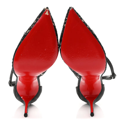 Christian Louboutin Lace Twistissima 100 Pumps 36.5 Black 6 of 9