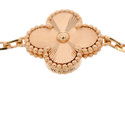 Van Cleef & Arpels 18K Yellow Gold 5 Motifs Guilloche Vintage Alhambra Bracelet 4 of 4