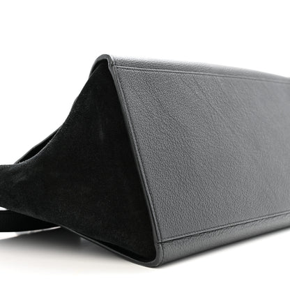 Celine Drummed Calfskin Suede Medium Trapeze Black 8 of 15