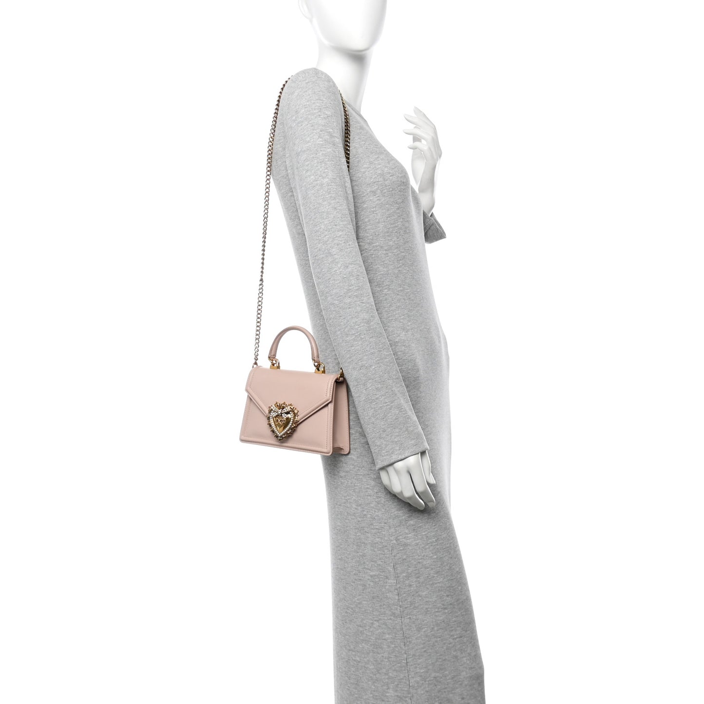 Smooth Calfskin Small Devotion Envelope Top Handle Bag Cipria