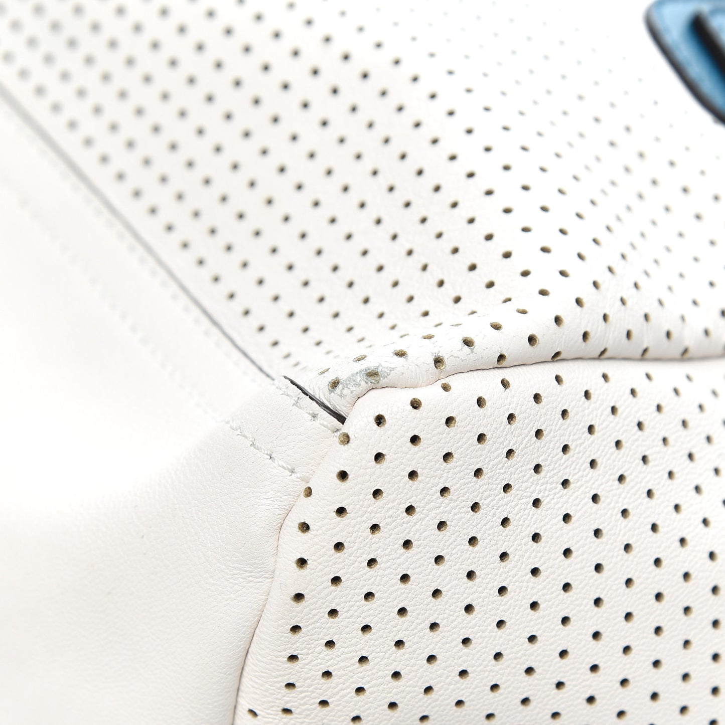 Lambskin Perforated Small Pandora White
