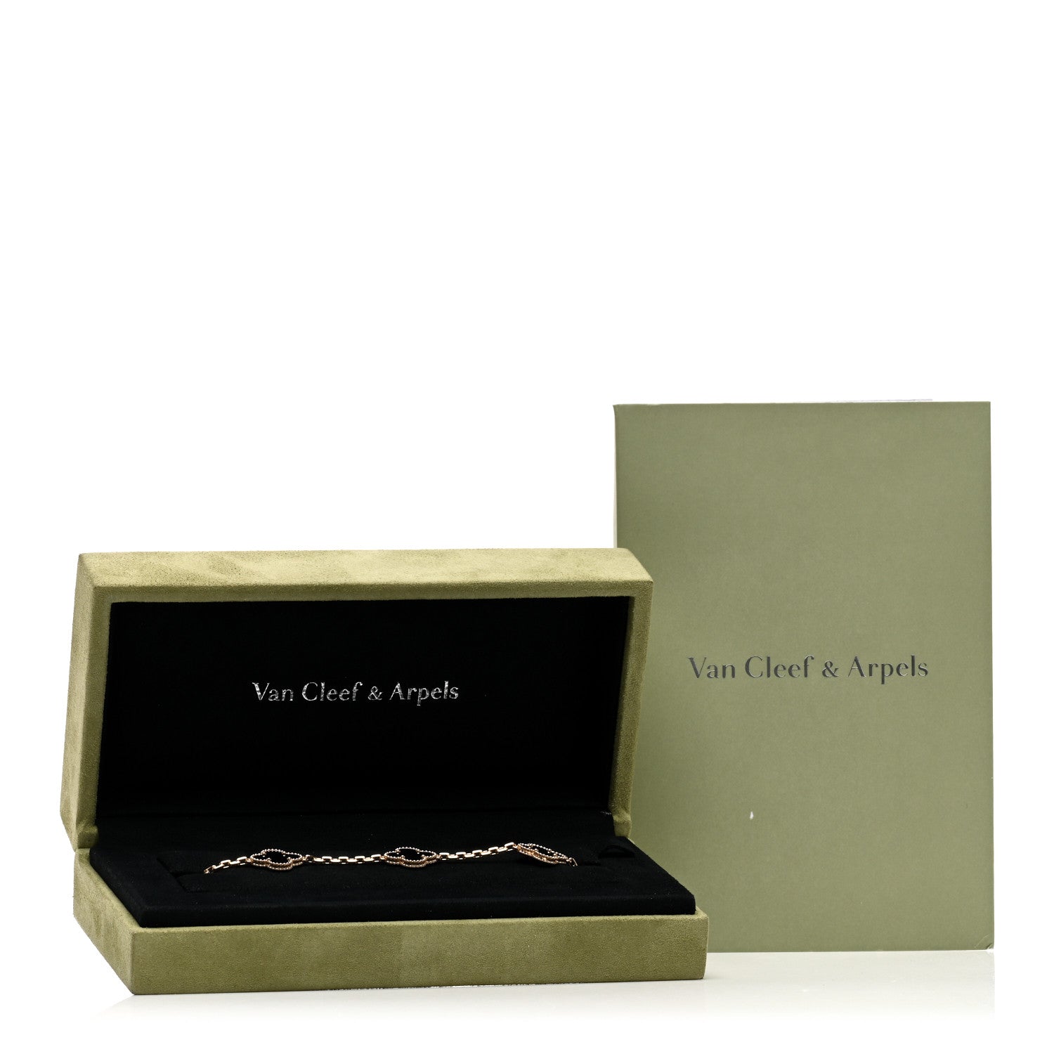 Van Cleef & Arpels 18K Yellow Gold Black Onyx 5 Motifs Vintage Alhambra Bracelet 5 of 5