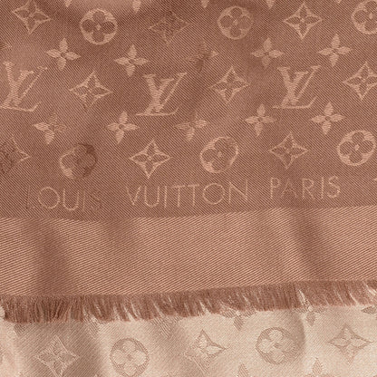 Louis Vuitton Silk Wool Monogram Sunrise Shawl Beige 8 of 8