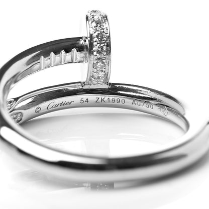Cartier 18K White Gold Diamond Juste Un Clou Ring 54 6.75 4 of 5