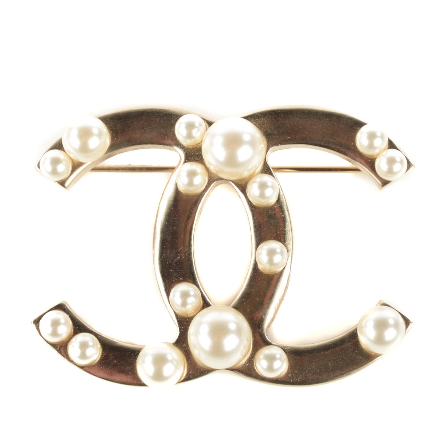 Pearl CC Brooch Gold