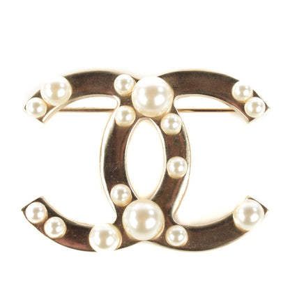 Chanel Pearl CC Brooch Gold 1 of 6