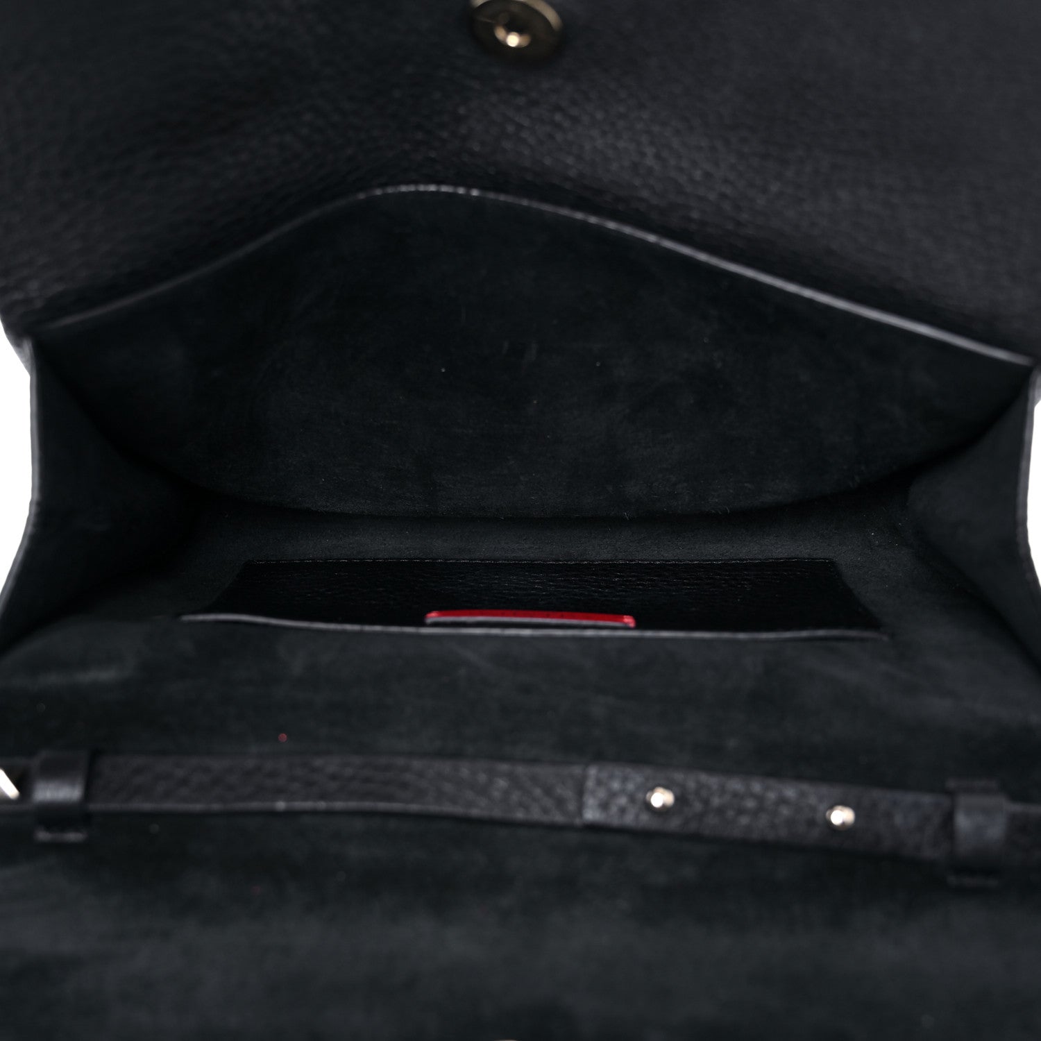 Valentino Garavani Pebbled Calfskin Rockstud Double Flap Crossbody Bag Black 5 of 16