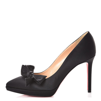 Christian Louboutin Satin Miss Pigalle 100 Pumps 38 Black 1 of 8