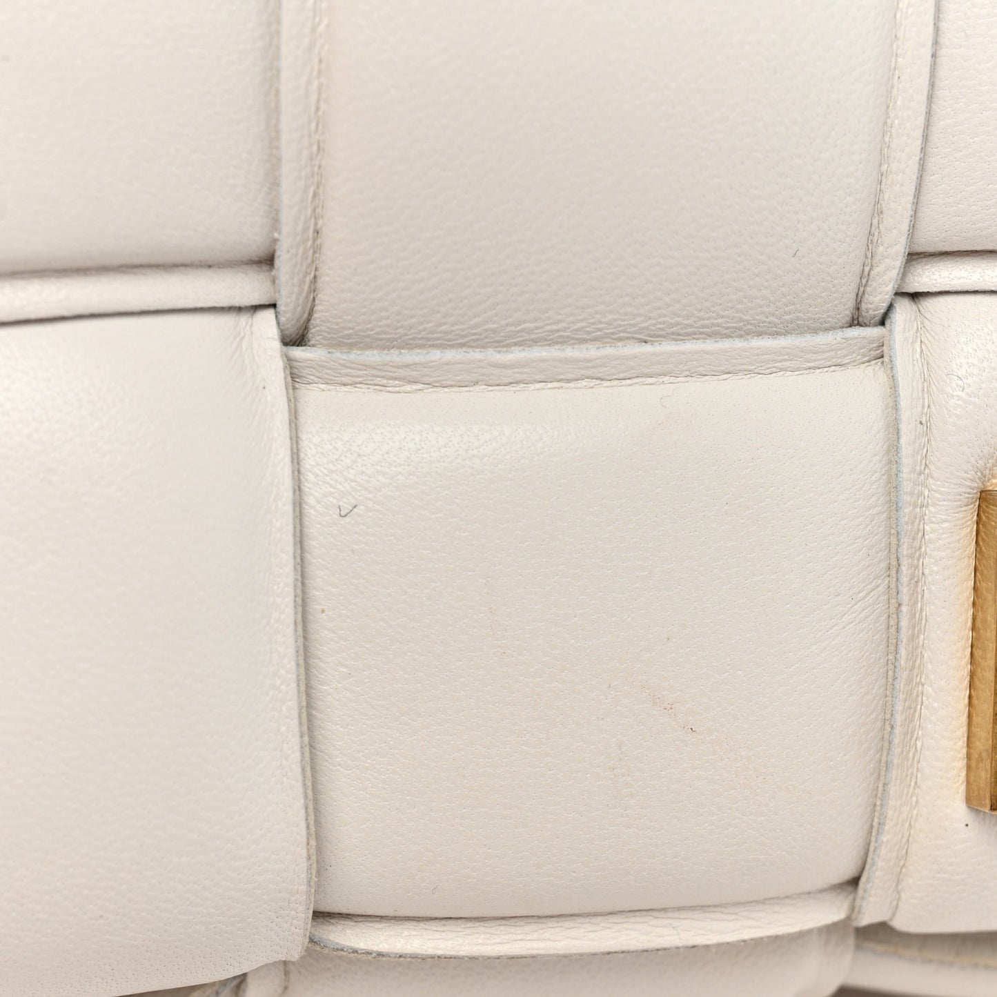 Lambskin Maxi Intreccio Padded Chain Cassette Crossbody Bag White