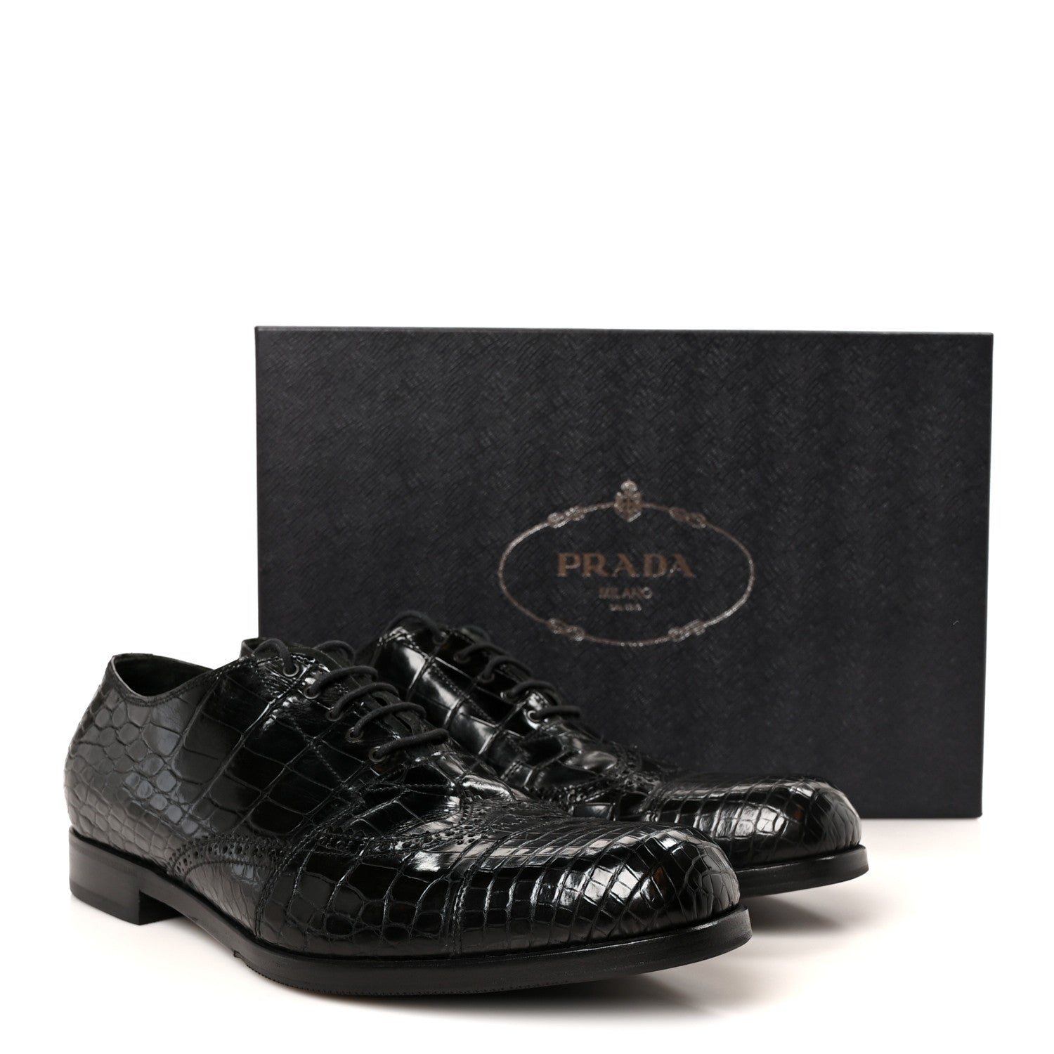 Prada Crocodile Mens Oxford 9 Black 10 of 10