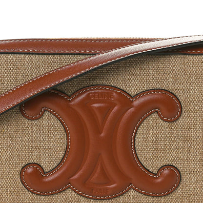 Celine Canvas Calfskin Cuir Triomphe Camera Shoulder Bag Tan 8 of 10