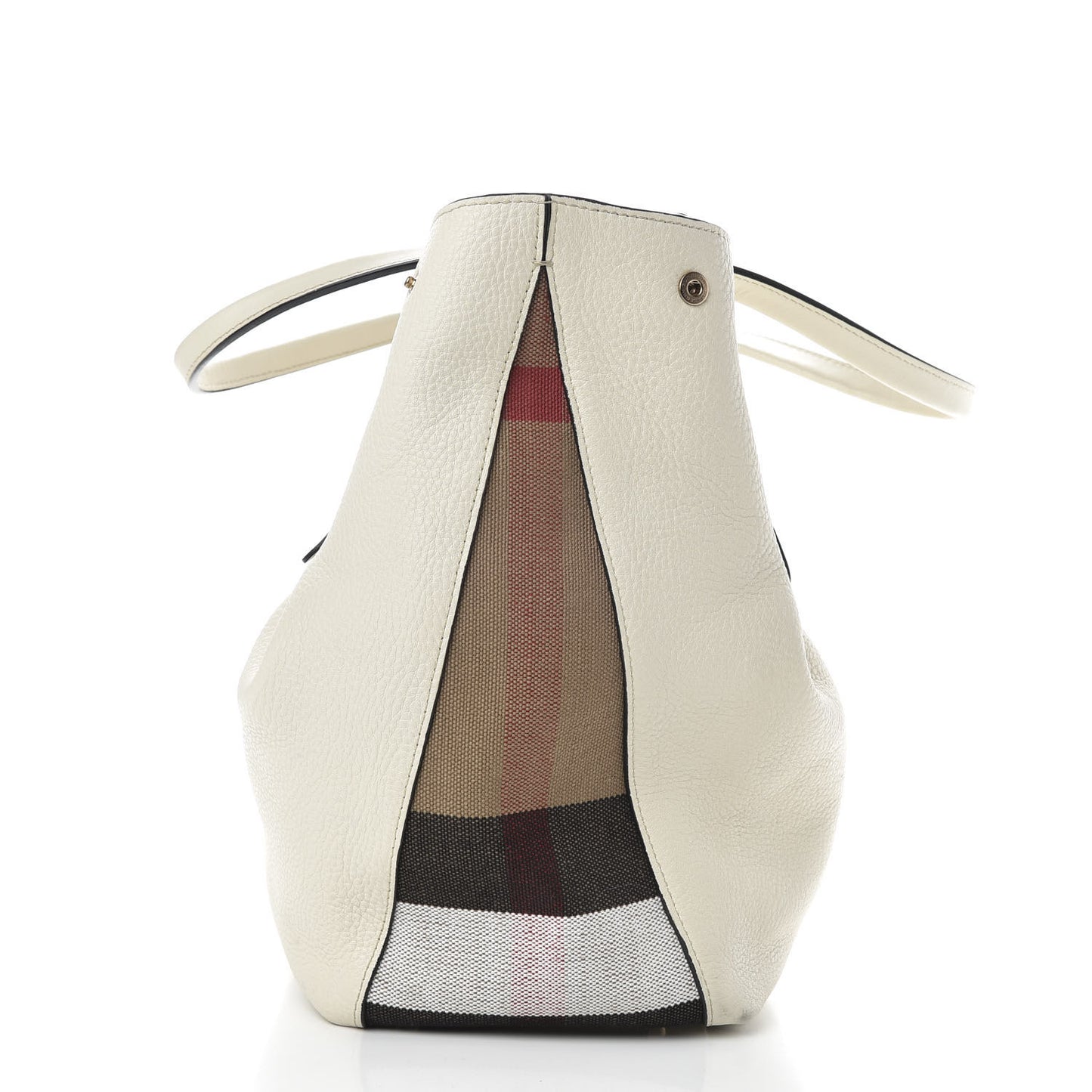 Grainy Calfskin House Check Medium Maidstone White