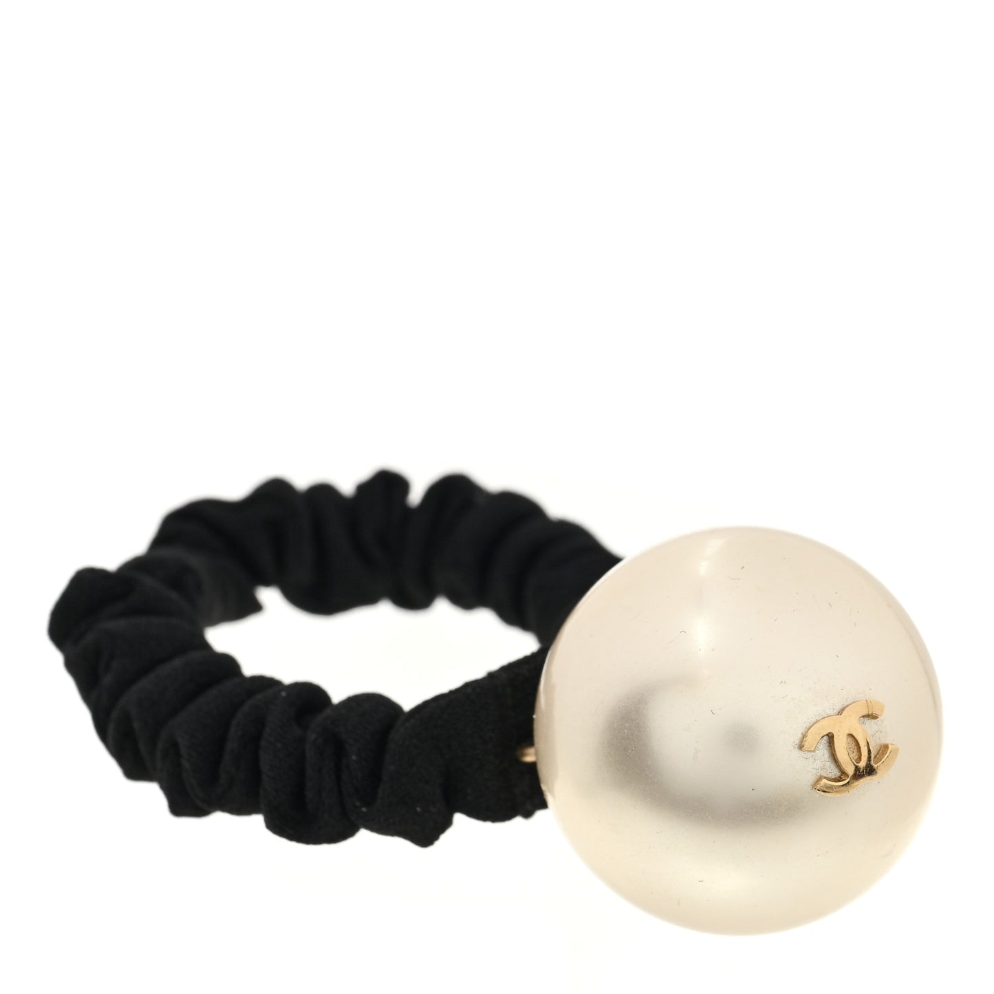 Pearl CC Hair Tie Black Gold Pearly White