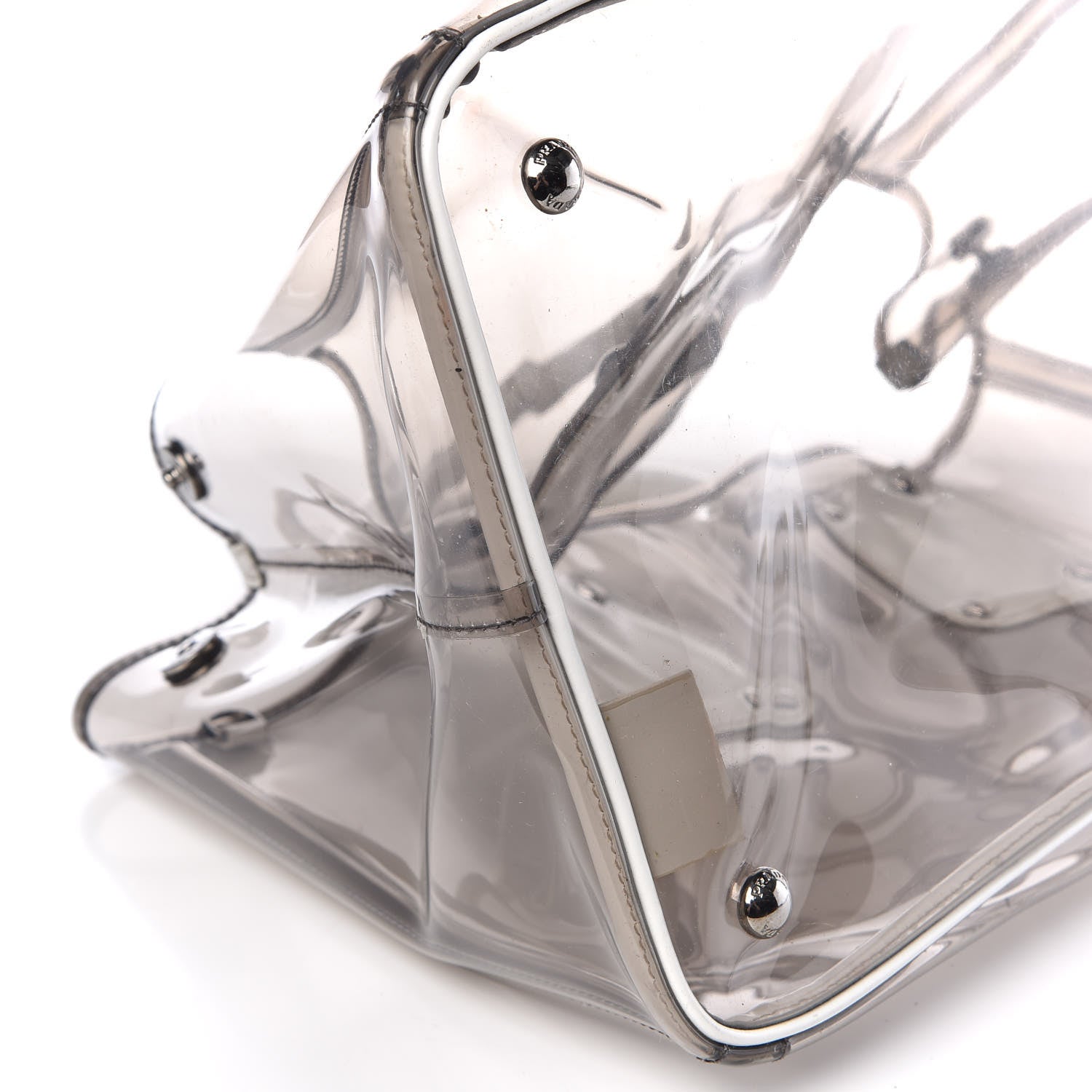 Prada Vinyl Calfskin Tote Transparent White 13 of 20