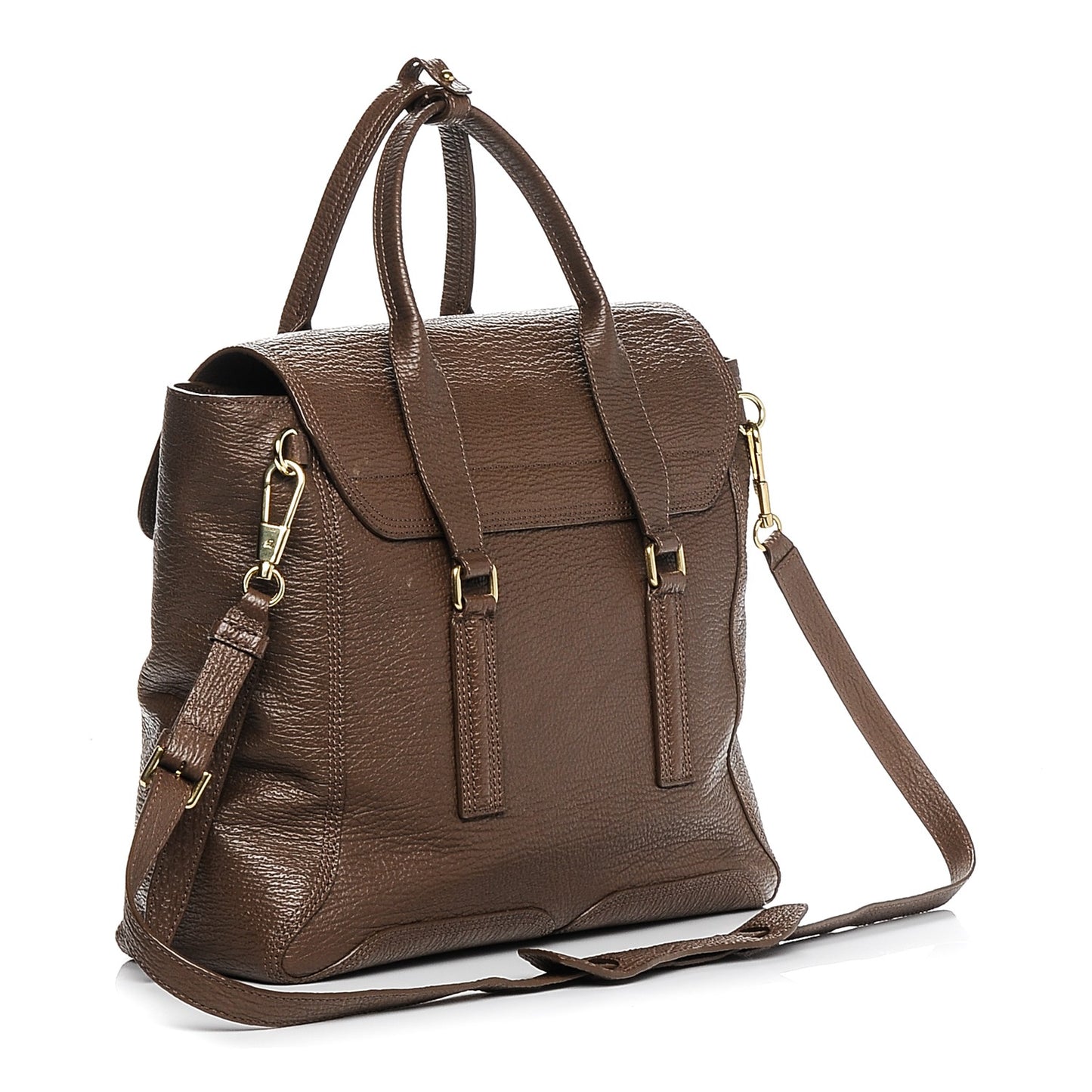 3.1 Textured Calfskin Large Pashli Satchel Taupe