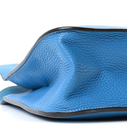 Hermes Taurillon Clemence Halzan 31 GM Bleu Zanzibar 10 of 11