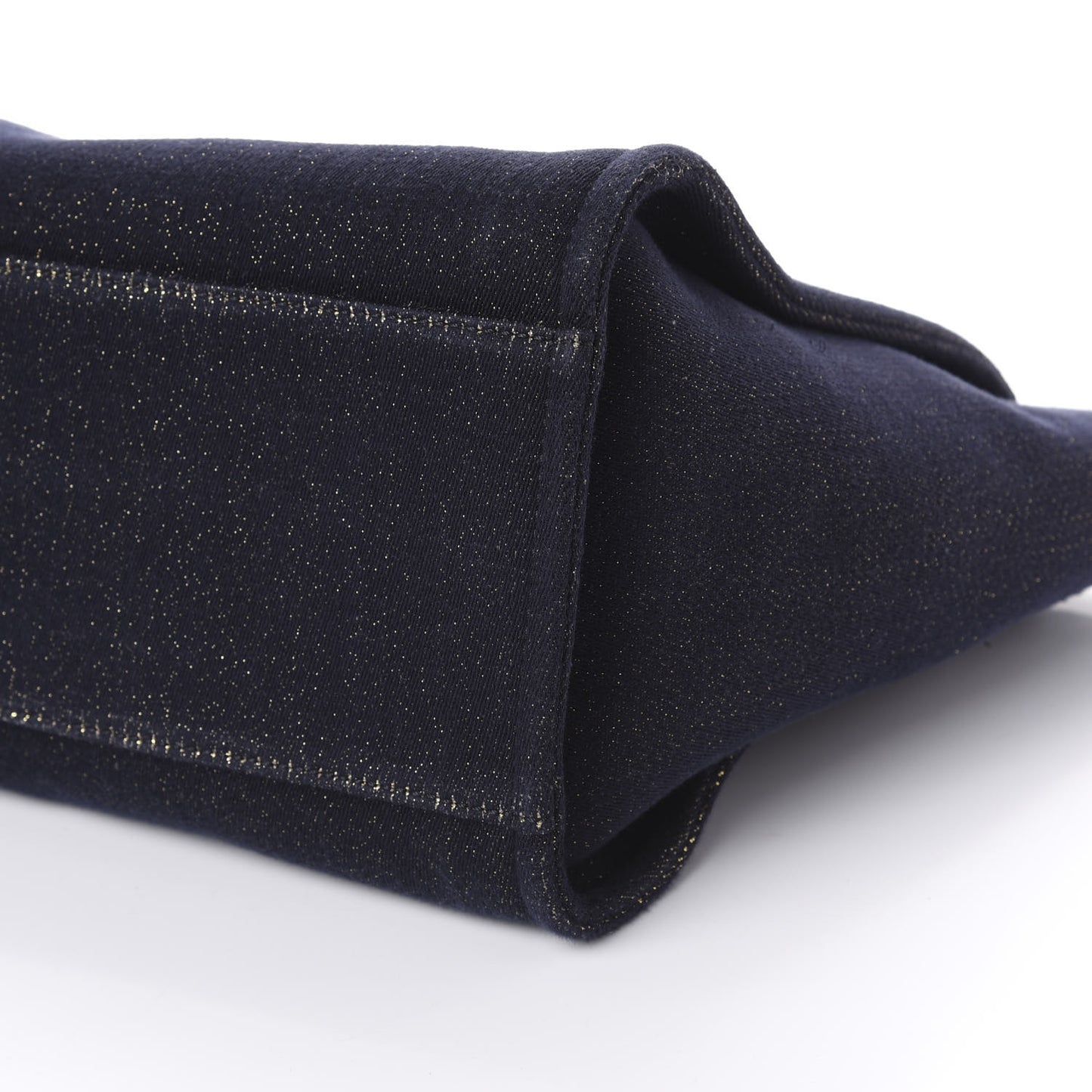 Lurex Canvas Medium Deauville Tote Navy Blue Gold