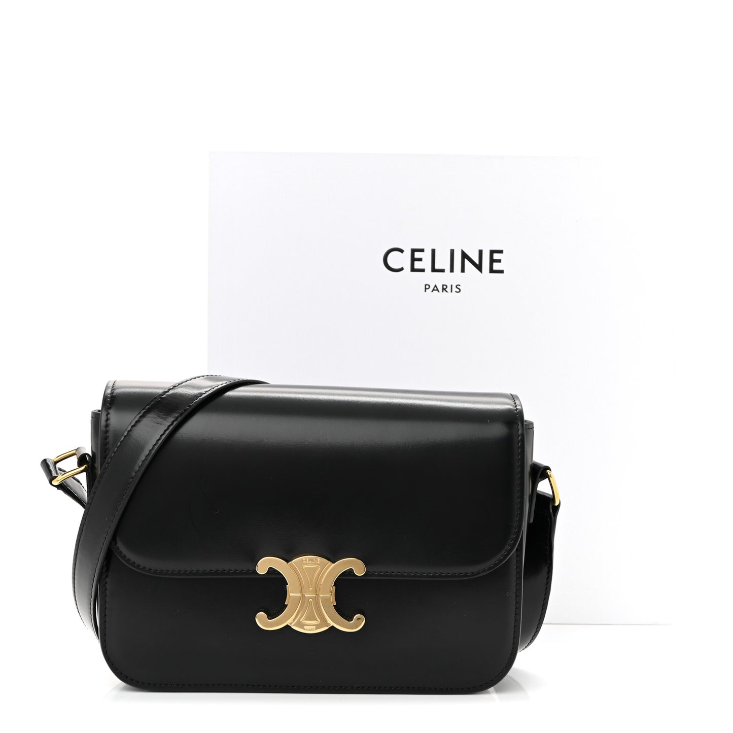 Shiny Calfskin Medium Triomphe Black