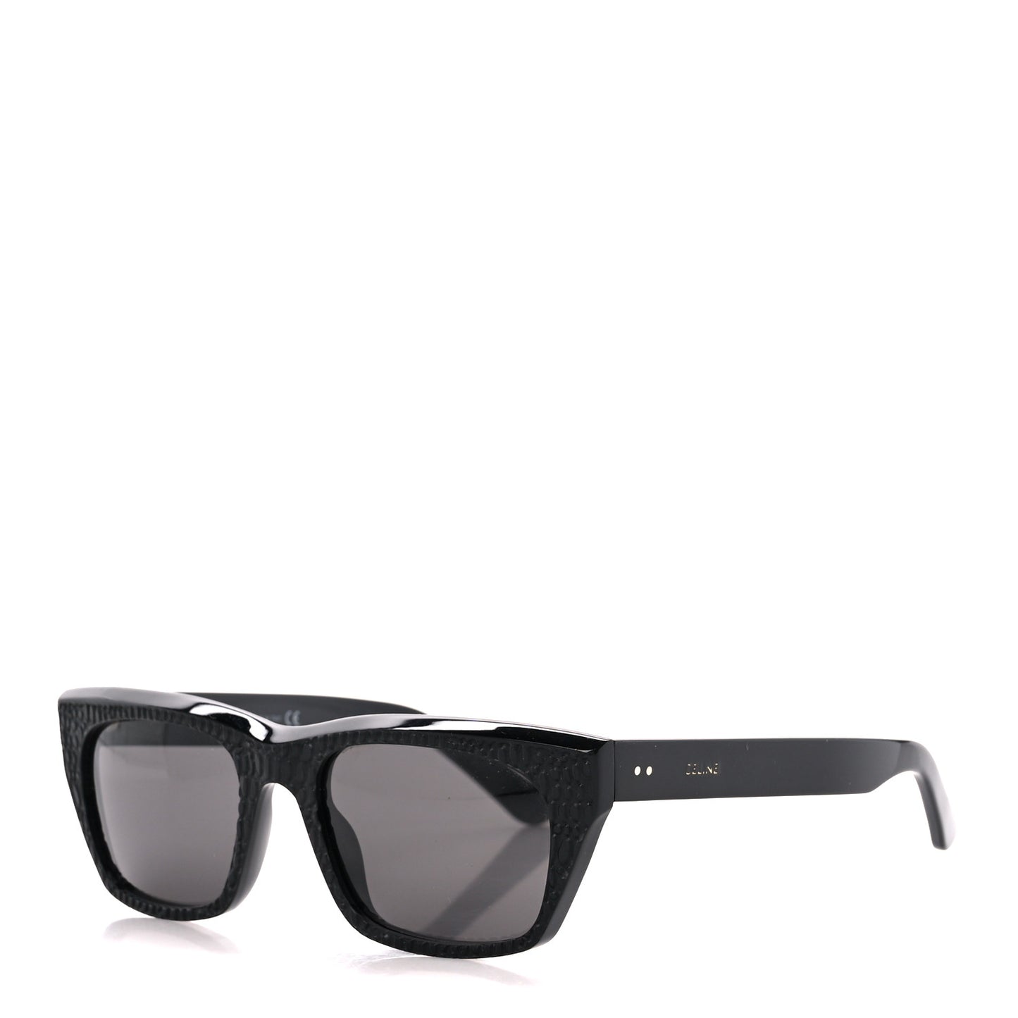 Acetate Polarized Rectangular Crocodile Sunglasses CL4060IL Black