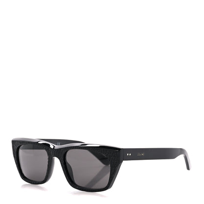 Celine Acetate Polarized Rectangular Crocodile Sunglasses CL4060IL Black 1 of 8