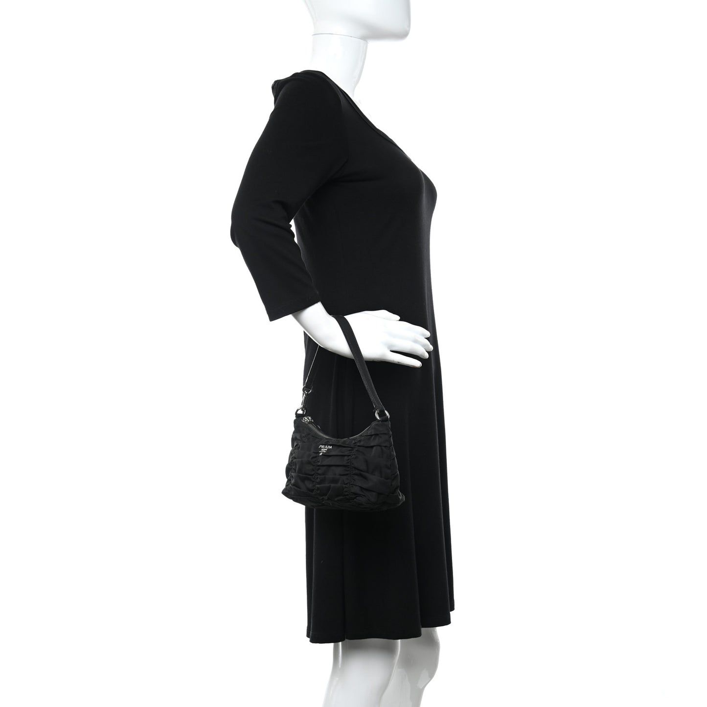 Tessuto Nylon Gaufre Shoulder Bag Black