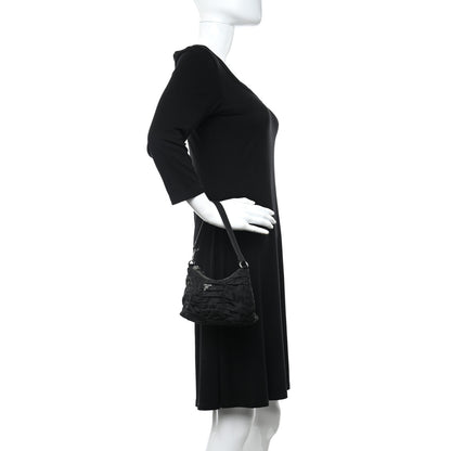 Prada Tessuto Nylon Gaufre Shoulder Bag Black 2 of 9