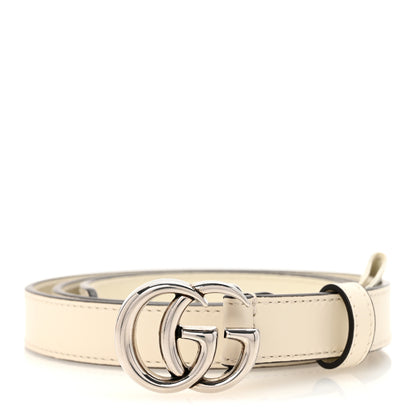 Gucci Calfskin Double G 20mm Belt 85 34 Mystic White 1 of 5