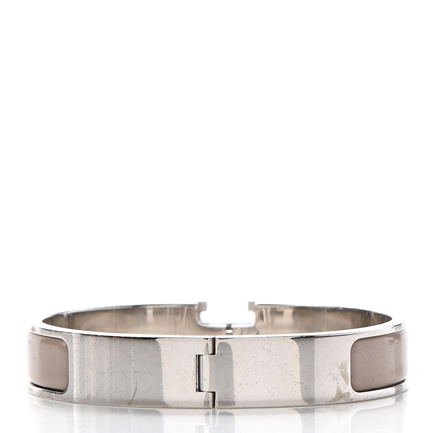 Enamel Narrow Clic Clac H Bracelet GM Marron Glace