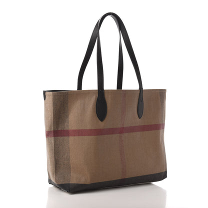 Burberry Coated Canvas Mega Check Medium Doodle Tote Black 3 of 13