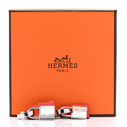 Hermes Palladium Swift O'Kelly Earrings Rouge de Coeur 5 of 5