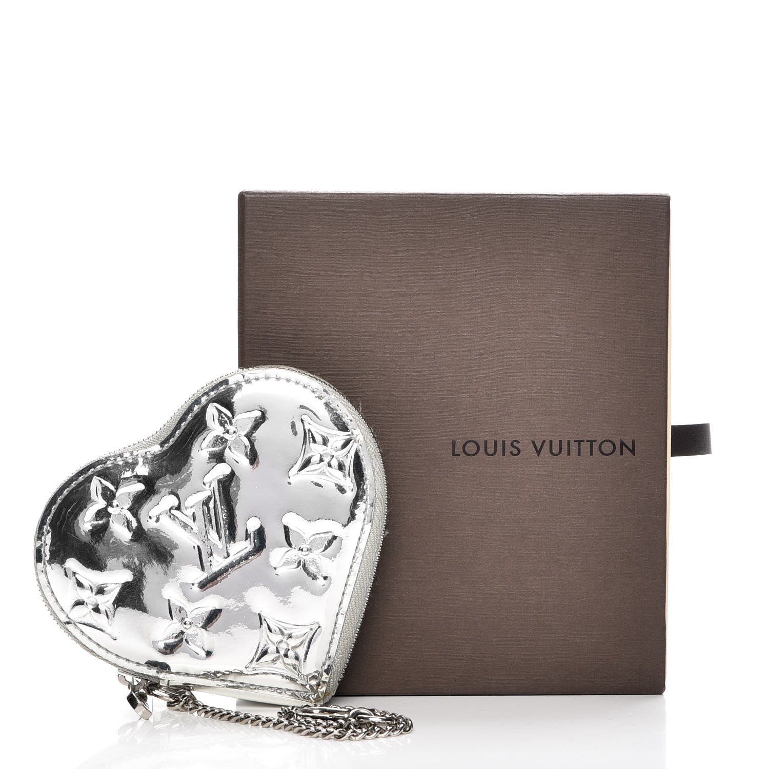 Louis Vuitton Monogram Miroir Heart Coin Purse Silver 9 of 9