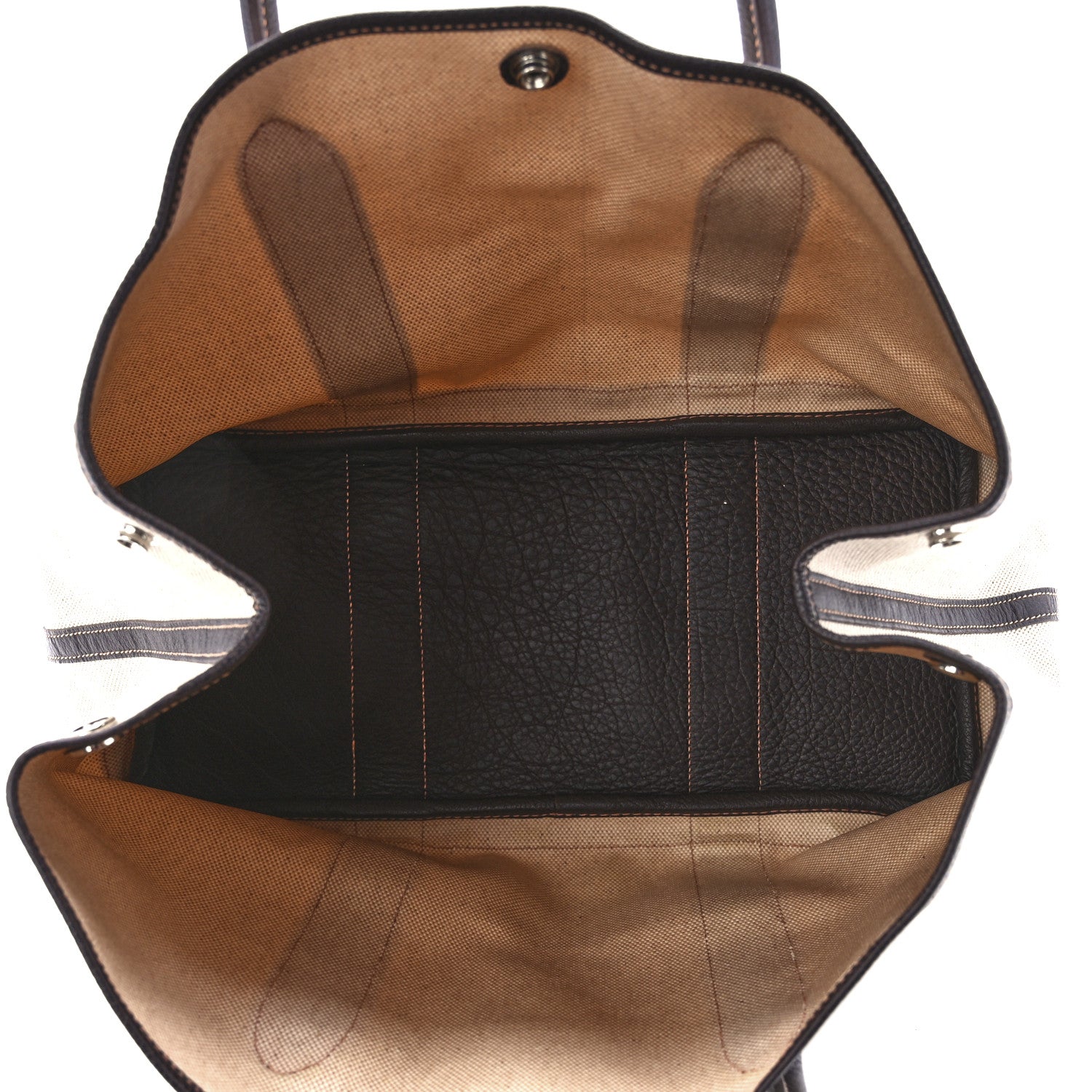 Hermes Buffle Skipper Toile Garden Party 36 MM Tote Marron Fonce 5 of 10