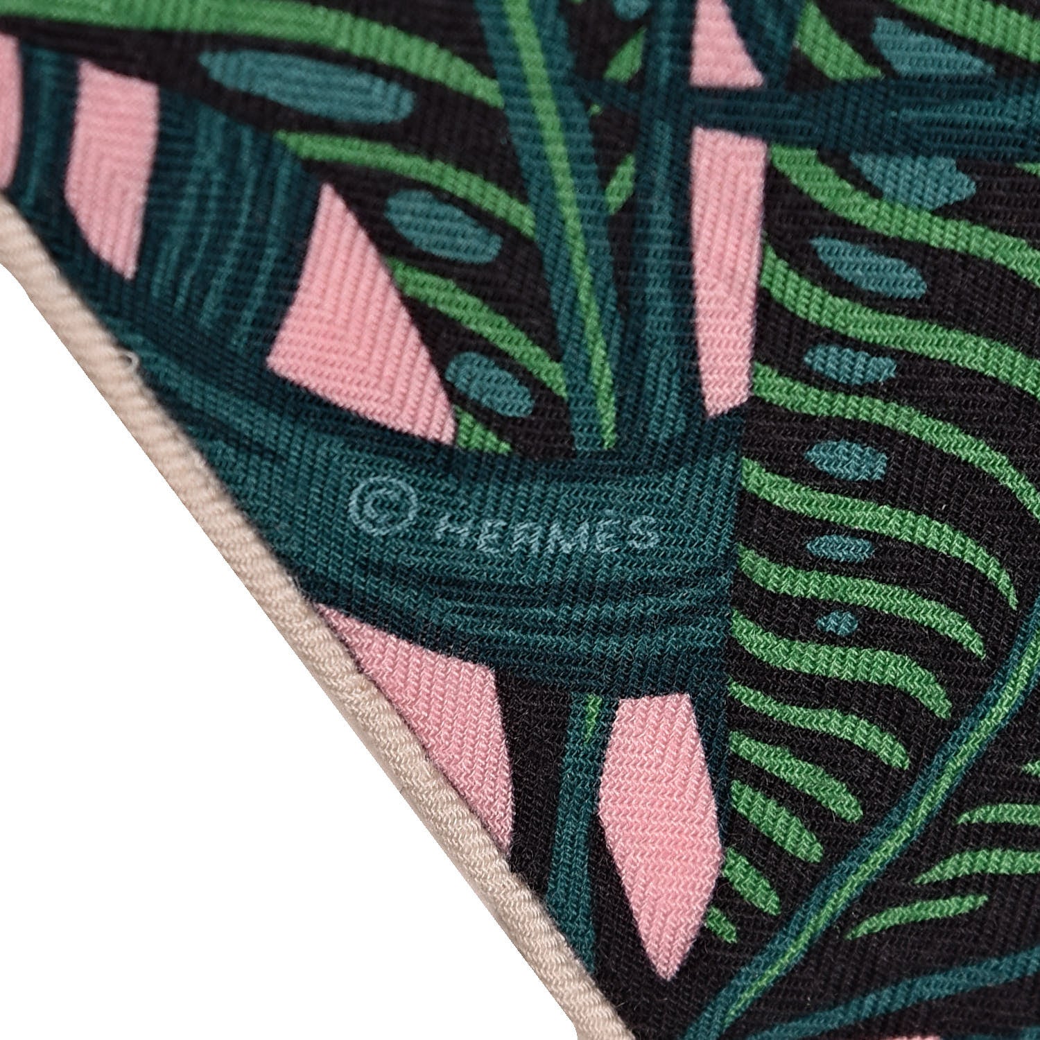 Hermes Cashmere Silk Jaguar Quetzal Shawl 140 Rose Vert Camel 6 of 6