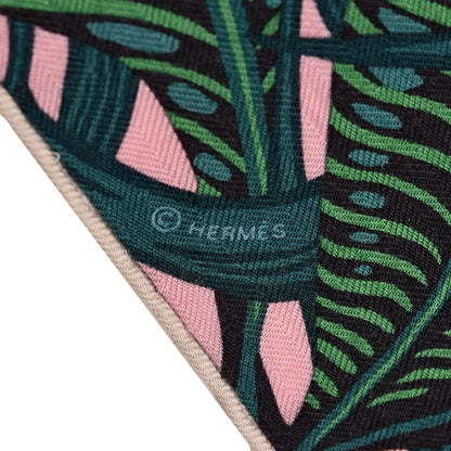 Hermes Cashmere Silk Jaguar Quetzal Shawl 140 Rose Vert Camel 6 of 6