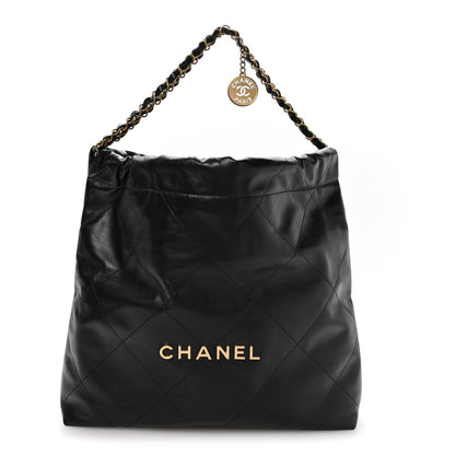 Chanel Shiny Calfskin Quilted Chanel 22 Black 1 of 11