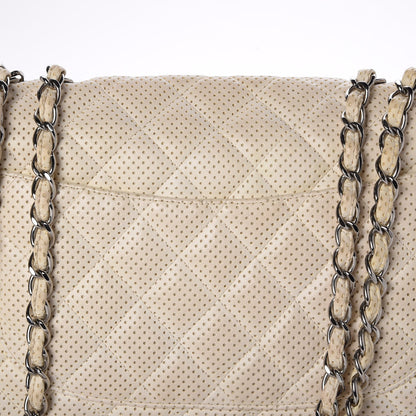 Chanel Lambskin Perforated Jumbo Single Flap White 8 of 15