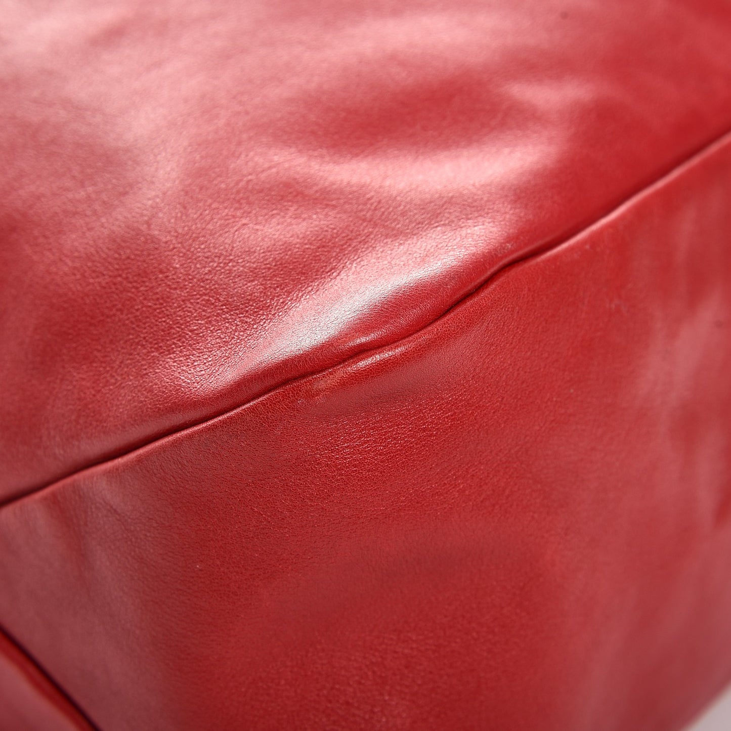 Calfskin Large Horsebit Chain Hobo Red