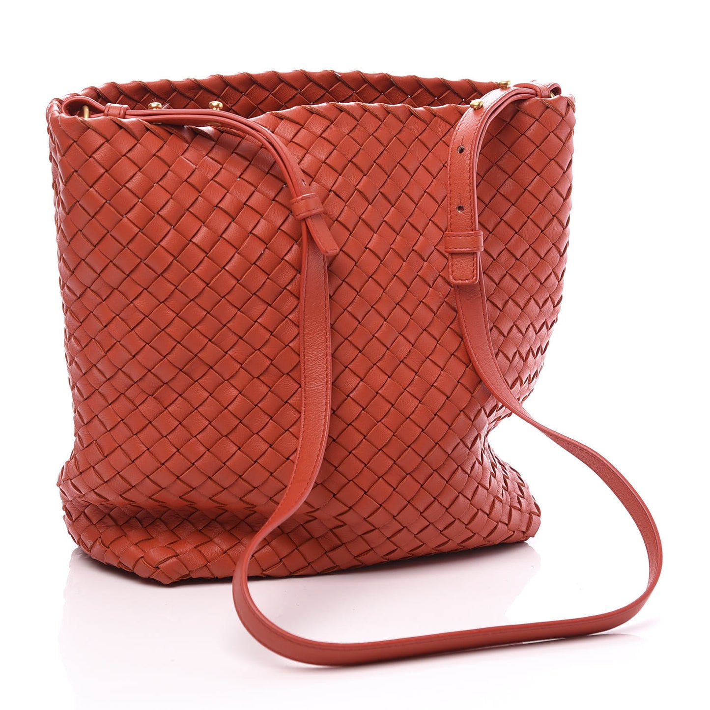 Nappa Intrecciato Cabat Bucket Poppy