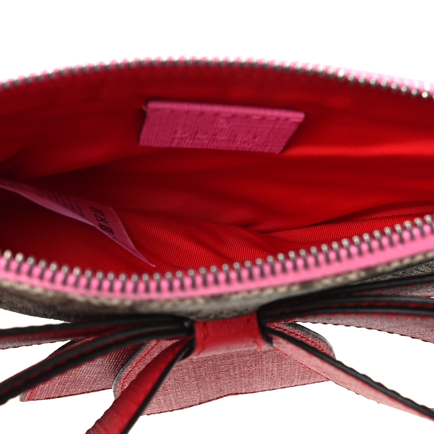 Gucci GG Supreme Monogram Bow Wristlet Red Pink 4 of 7